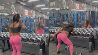 Gracyanne Barbosa sacudiendo su culo caliente en el gimnasio